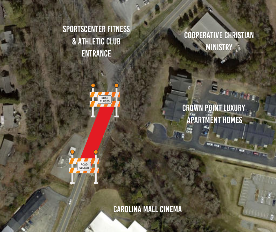 Close Up Map of Country Club Drive Closure Close Up Map of Country Club Drive Closure